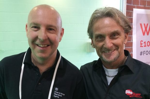 DVSA's Chris Parr with Carl Fogarty