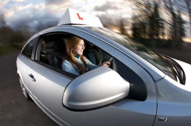 Learner driver at the wheel