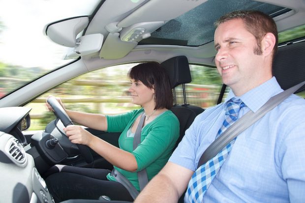 ADI driving whilst sat next to DVSA ADI examiner during a standards check