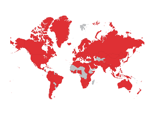 Map of the world showing where the driving test changes news story has been viewed