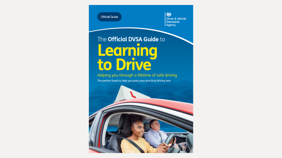 The front cover of the latest edition of the Official DVSA Guide to Learning to Drive